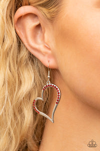 PRE-ORDER - Paparazzi Tenderhearted Twinkle - Red - Earrings - $5 Jewelry with Ashley Swint