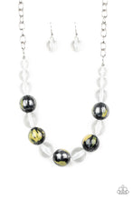 Load image into Gallery viewer, Paparazzi Torrid Tide - Yellow - Shiny Black and Glassy Clear Beads - Necklace &amp; Earrings - $5 Jewelry with Ashley Swint