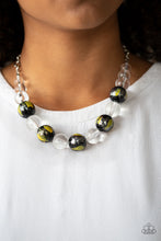 Load image into Gallery viewer, Paparazzi Torrid Tide - Yellow - Shiny Black and Glassy Clear Beads - Necklace &amp; Earrings - $5 Jewelry with Ashley Swint
