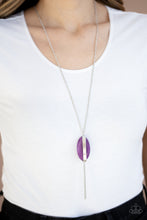 Load image into Gallery viewer, Paparazzi Tranquility Trend - Purple Stone - Silver Chain Tassel - Necklace &amp; Earrings - $5 Jewelry with Ashley Swint