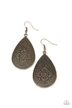Load image into Gallery viewer, Paparazzi Tribal Takeover - Brass - Antiqued Teardrop - Earrings - $5 Jewelry with Ashley Swint