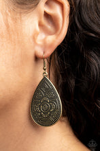 Load image into Gallery viewer, Paparazzi Tribal Takeover - Brass - Antiqued Teardrop - Earrings - $5 Jewelry with Ashley Swint