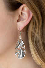 Load image into Gallery viewer, Paparazzi Underestimated - Silver - Smoky Rhinestones - Teardrop Earrings - $5 Jewelry With Ashley Swint