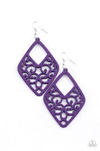 Load image into Gallery viewer, Paparazzi VINE For The Taking - Purple - Wooden Earrings - $5 Jewelry with Ashley Swint