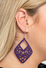 Load image into Gallery viewer, Paparazzi VINE For The Taking - Purple - Wooden Earrings - $5 Jewelry with Ashley Swint