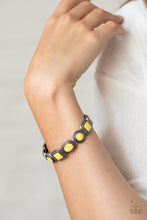 Load image into Gallery viewer, Paparazzi Vividly Vintage - Yellow - Silver Band Stretchy Band Bracelet - $5 Jewelry with Ashley Swint