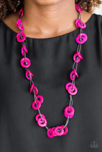 Load image into Gallery viewer, Paparazzi Waikiki Winds - Pink - Wooden Necklace and matching Earrings - $5 Jewelry With Ashley Swint
