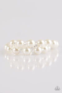 Paparazzi BALLROOM and Board - White Pearls - Adjustable Clasp Closure Bracelet - $5 Jewelry With Ashley Swint