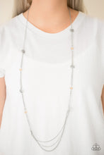 Load image into Gallery viewer, Paparazzi Beach Breeze - Brown Beads - Silver chains Necklace and matching Earrings - $5 Jewelry With Ashley Swint