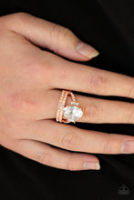 Load image into Gallery viewer, Paparazzi Bling Queen - Copper Rhinestone Ring - $5 Jewelry With Ashley Swint
