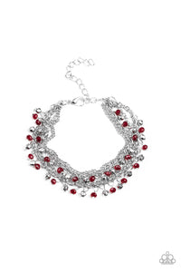 Paparazzi Cash Confidence - Red - Bracelet - $5 Jewelry With Ashley Swint