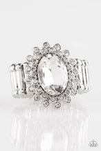 Load image into Gallery viewer, Paparazzi Castle Chic - White Gem - Rhinestone Silver Ring - $5 Jewelry With Ashley Swint