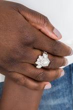 Load image into Gallery viewer, Paparazzi Crown Coronation - White Pearl - White Rhinestones Ring - Life of the Party Exclusive October 2018 - $5 Jewelry With Ashley Swint