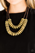 Load image into Gallery viewer, Paparazzi Dominican Disco - Yellow - Wooden Necklace &amp; Earrings - $5 Jewelry With Ashley Swint