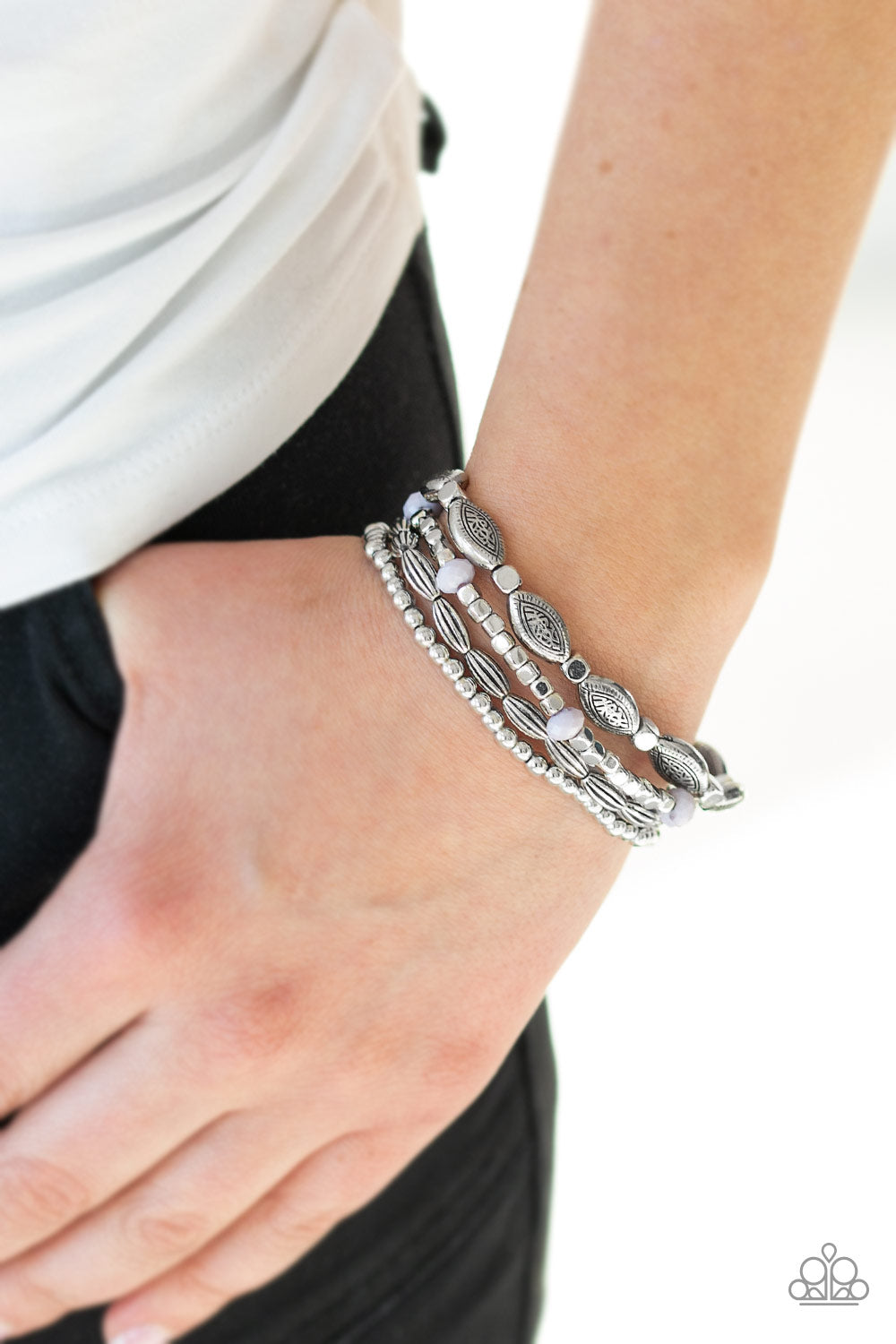 Paparazzi Full Of WANDER - Silver Beads - Bracelet - $5 Jewelry With Ashley Swint