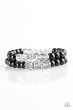 Load image into Gallery viewer, Paparazzi Get A BALLROOM! - Black Beads - White Rhinestones - Set of 2 Stretchy Bracelets - $5 Jewelry With Ashley Swint