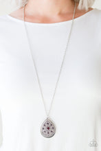 Load image into Gallery viewer, Paparazzi I Am Queen - Purple - Teardrop Pendant - Silver Necklace &amp; Earrings - $5 Jewelry with Ashley Swint