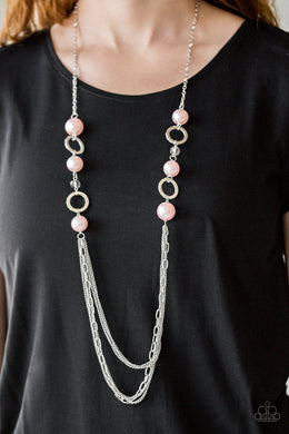 Paparazzi Its About SHOWTIME! - Pink - Silver Chains - Necklace & Earrings - $5 Jewelry With Ashley Swint
