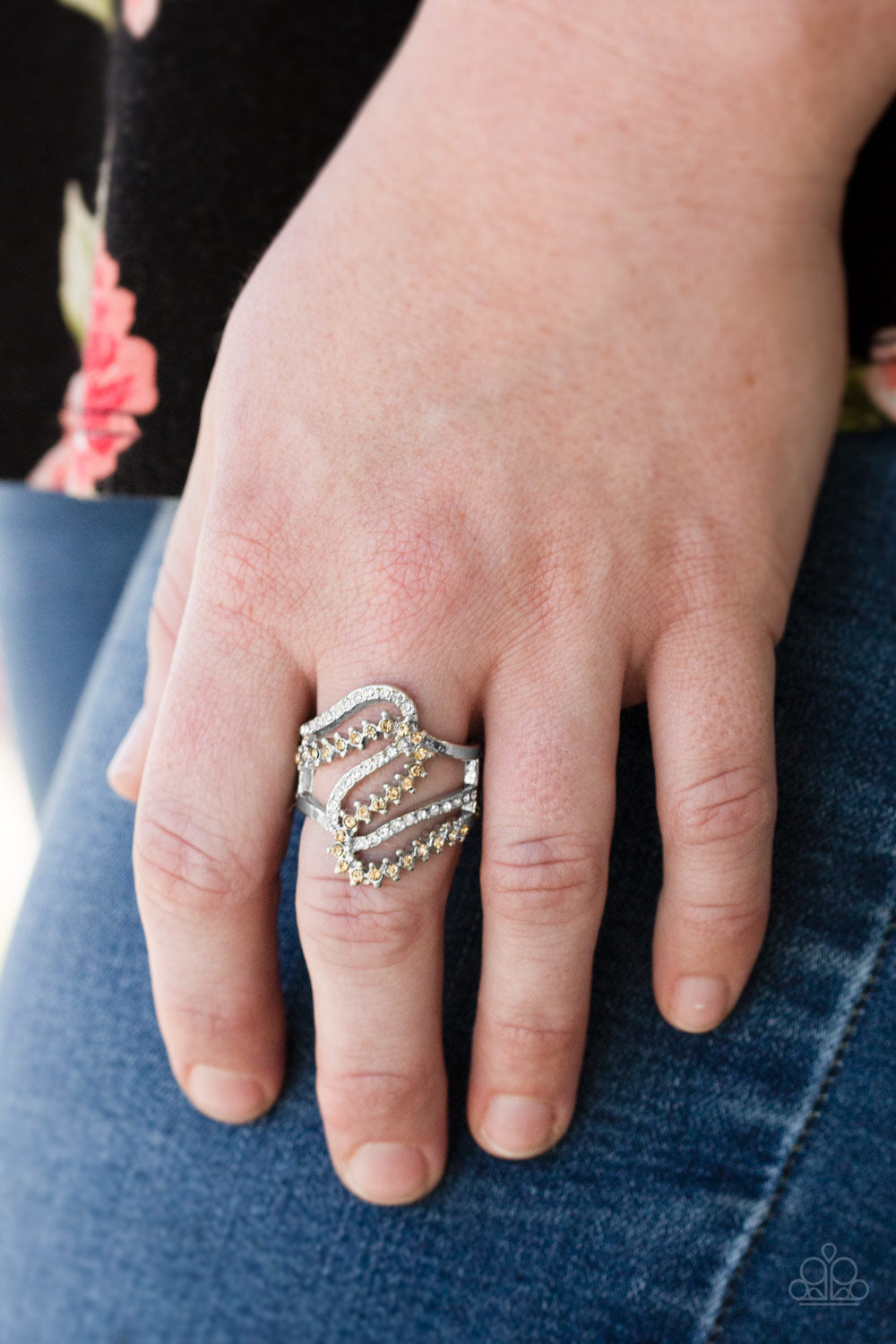 Paparazzi Make Waves - Brown - Topaz Rhinestones - Ring - $5 Jewelry With Ashley Swint