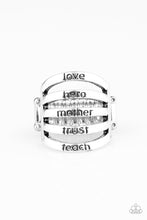 Load image into Gallery viewer, Paparazzi My Hero - Silver Ring - &quot;Love, Hero, Mother, Trust &amp; Teach&quot; - $5 Jewelry With Ashley Swint