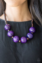 Load image into Gallery viewer, Paparazzi Oh My Miami - Purple - Wooden Beads - Necklace and matching Earrings - $5 Jewelry With Ashley Swint