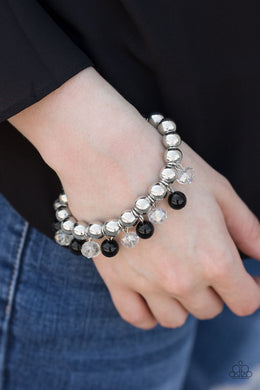 Paparazzi Once In A Millennium - Black Beads - Silver Bracelet - $5 Jewelry With Ashley Swint