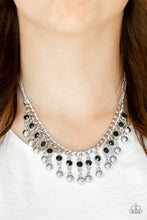 Load image into Gallery viewer, Paparazzi Pageant Queen - Black Rhinestones - Bold Silver Chain - Necklace and matching Earrings - $5 Jewelry With Ashley Swint