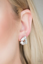 Load image into Gallery viewer, Paparazzi Renegade Shimmer - White Rhinestones - Post Earrings - $5 Jewelry With Ashley Swint