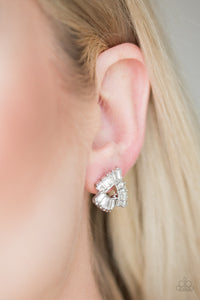 Paparazzi Renegade Shimmer - White Rhinestones - Post Earrings - $5 Jewelry With Ashley Swint
