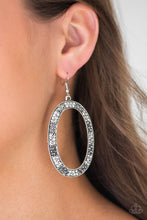 Load image into Gallery viewer, Paparazzi Rhinestone Rebel - White - Rhinestones Hoop Earrings - $5 Jewelry With Ashley Swint