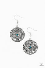 Load image into Gallery viewer, Paparazzi Rochester Royale - Blue Rhinestones - Silver Filigree Earrings - $5 Jewelry With Ashley Swint