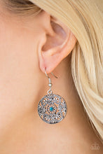 Load image into Gallery viewer, Paparazzi Rochester Royale - Blue Rhinestones - Silver Filigree Earrings - $5 Jewelry With Ashley Swint