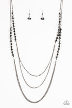 Load image into Gallery viewer, Paparazzi Shimmer Showdown - Black - Metallic Glittery Beads - Necklace &amp; Earrings - $5 Jewelry With Ashley Swint