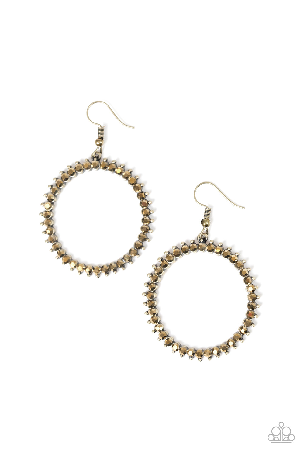 Paparazzi Spark Their Attention - Brass Rhinestones Earrings - $5 Jewelry With Ashley Swint