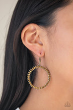Load image into Gallery viewer, Paparazzi Spark Their Attention - Brass Rhinestones Earrings - $5 Jewelry With Ashley Swint