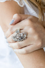 Load image into Gallery viewer, Paparazzi Sparkle Splash - Silver Moonstone - White Rhinestone - Ring - $5 Jewelry With Ashley Swint