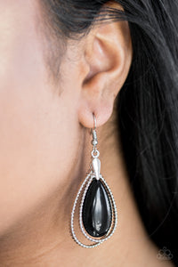 Paparazzi Spring Splendor - Black - Teardrop Bead - Studded Teardrop - Earrings - $5 Jewelry With Ashley Swint