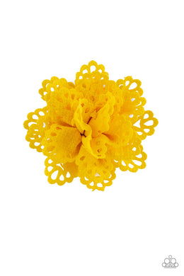 Paparazzi Springing Into Spring - Yellow - Hair Clip - $5 Jewelry With Ashley Swint