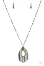 Load image into Gallery viewer, Paparazzi Stop, TEARDROP, and Roll - Green - Gunmetal Teardrop - Necklace and matching Earrings - $5 Jewelry With Ashley Swint