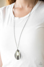 Load image into Gallery viewer, Paparazzi Stop, TEARDROP, and Roll - Green - Gunmetal Teardrop - Necklace and matching Earrings - $5 Jewelry With Ashley Swint