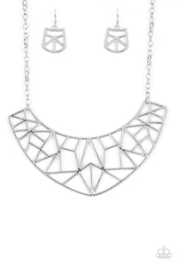 Paparazzi Strike While HAUTE - Silver - Crescent Necklace - Life of the Party Exclusive December 2018 - $5 Jewelry With Ashley Swint