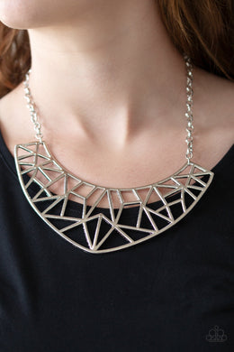 Paparazzi Strike While HAUTE - Silver - Crescent Necklace - Life of the Party Exclusive December 2018 - $5 Jewelry With Ashley Swint