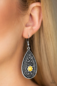Paparazzi Summer Sol - Yellow Stone - Earrings - $5 Jewelry With Ashley Swint