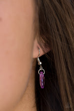 Load image into Gallery viewer, Paparazzi Teardroppin Tassels - Purple Beads - Silver Chains - Necklace and matching Earrings - $5 Jewelry With Ashley Swint