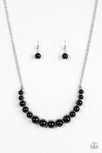 Load image into Gallery viewer, Paparazzi The FASHION Show Must Go On! - Black - Shiny Beads - Silver Chain Necklace &amp; Earrings - $5 Jewelry With Ashley Swint