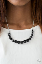 Load image into Gallery viewer, Paparazzi The FASHION Show Must Go On! - Black - Shiny Beads - Silver Chain Necklace &amp; Earrings - $5 Jewelry With Ashley Swint