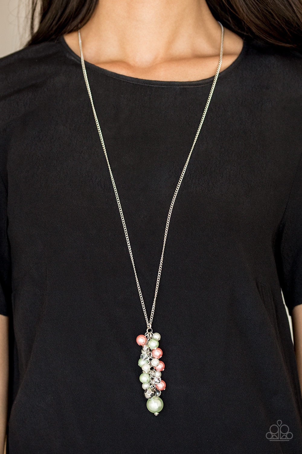 Paparazzi Ballroom Belle - Multi Pearls - Necklace and matching Earrings - $5 Jewelry With Ashley Swint