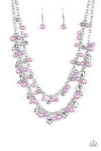 Load image into Gallery viewer, Paparazzi Kindhearted Heart - Purple - Silver Stamped &quot;LOVE&quot; Necklace &amp; Earrings - $5 Jewelry With Ashley Swint