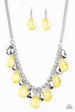 Load image into Gallery viewer, Paparazzi No Tears Left To Cry - Yellow Teardrops - Silver Necklace &amp; Earrings - $5 Jewelry With Ashley Swint