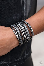 Load image into Gallery viewer, Paparazzi A Wait-and-SEQUIN Attitude - Black Wrap Bracelet - Trend Blend Fashion Fix Exclusive June 2019 - $5 Jewelry With Ashley Swint